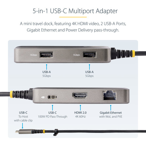 USB-C Multiport Adapter StarTech.com 4K 60Hz HDMI 100W Power Delivery