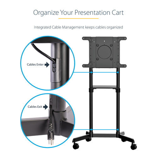 TV Mount StarTech.com MBLTVSTNDEC 37-70 inch VESA Display Rolling Stand 154 lbs Capacity