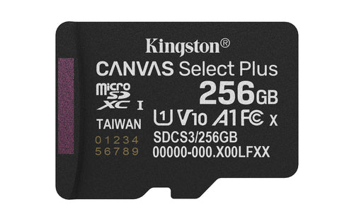 microSDXC Kingston Technology Canvas Select Plus Gen3 256GB 150MB/s A1 Class 10 UHS-I - SDCS3/256GB