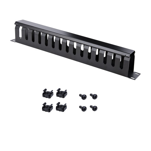 StarTech.com CMDUCT1UX 1U Horizontal Cable Management Duct - Black Steel for 19" Racks