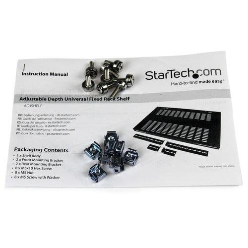 Rack Mount Shelf StarTech.com ADJSHELF 175lbs 19.5-38in Adjustable Depth 27.5in Deep - ADJSHELF