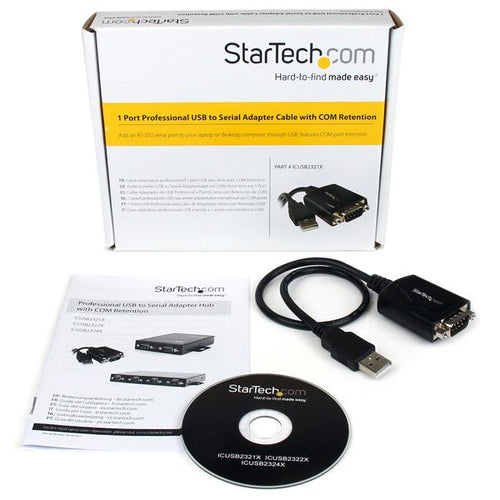 USB to RS232 Adapter Cable StarTech ICUSB2321X 6ft COM Port Retention TAA Compliant