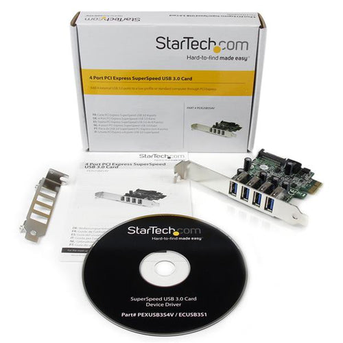 PCI Express USB 3.0 Controller Card StarTech PEXUSB3S4V 4-Port UASP 5 Gbit/s