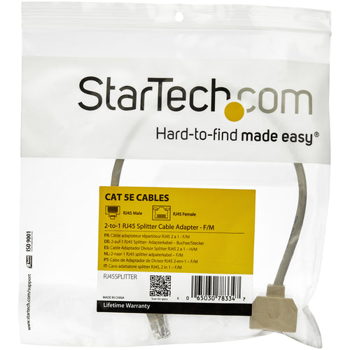 RJ45 Splitter StarTech.com 2-to-1 Ethernet Connector Cat5e 0.33m