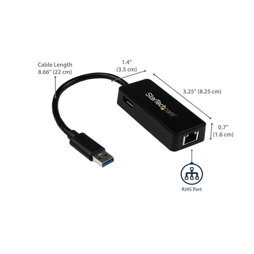 Network Adapter StarTech.com USB 3.0 Gigabit Ethernet 5000 Mbit/s Wired - USB31000SPTB