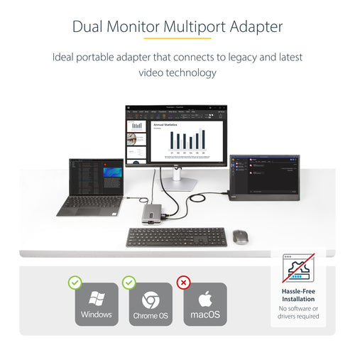 Docking Station StarTech.com DKM31C3HVCPD 4K 60Hz USB-C 100W PD Mini Dock - DKM31C3HVCPD
