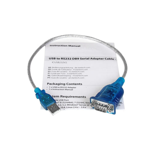 Adapter Cable StarTech.com ICUSB232V2 1-Port USB to Serial DB9 0.43m - ICUSB232V2