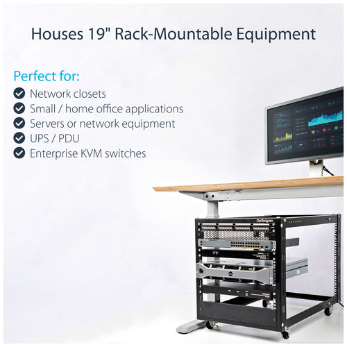 Server Rack StarTech.com 4POSTRACK12U 12U Capacity 544kg Mobile Design