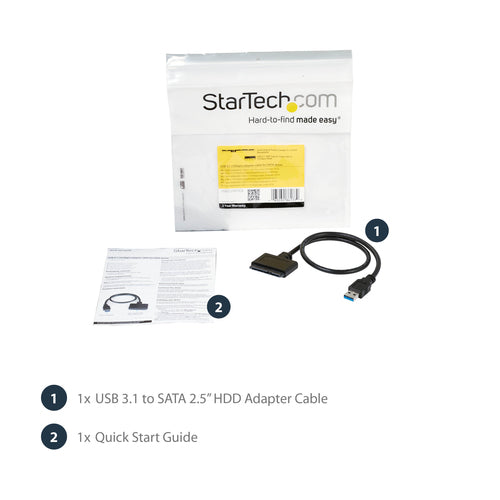 USB 3.1 to SATA Hard Drive Adapter 10Gbps UASP 0.5m Black