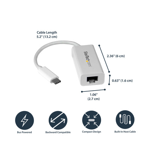 Network Adapter StarTech.com US1GC30W USB-C Gigabit 5000 Mbit/s Wired - US1GC30W