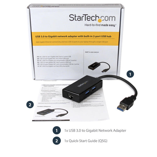 USB to Ethernet Adapter StarTech.com USB31000S2H 5000 Mbit/s USB 3.0 Compact