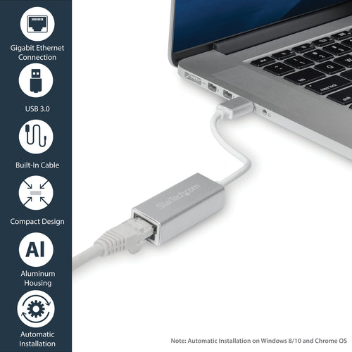 Network Adapter StarTech.com USB 3.0 Gigabit Wired 2000 Mbit/s Silver