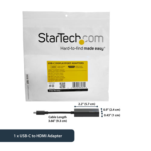 USB Graphics Adapter StarTech.com CDP2HD 4K HDMI USB-C Black