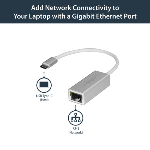 USB-C to Gigabit Network Adapter StarTech.com US1GC30A 5000Mbit/s Wired Ethernet Silver
