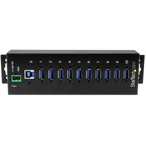 USB Hub StarTech.com ST1030USBM 10-Port 5Gbps Metal DIN Rail Wall Desk Mount