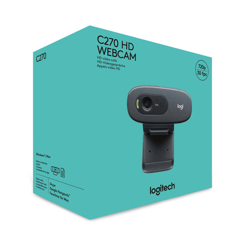 Webcam Logitech C270 HD 1280x720 30fps 3MP USB - 960-001063