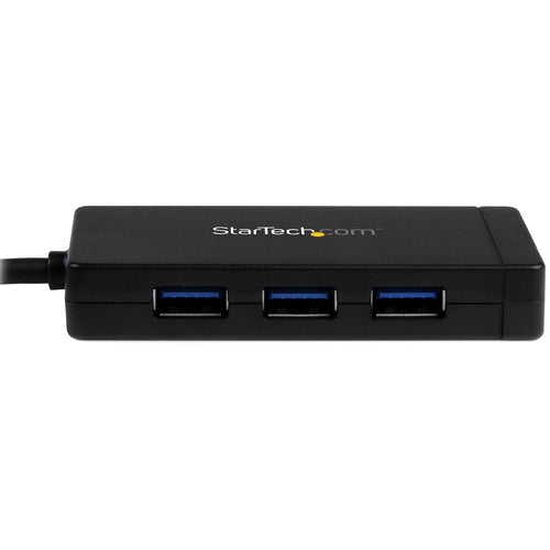 3-Port USB 3.0 Hub with Gigabit Ethernet USB-C Black