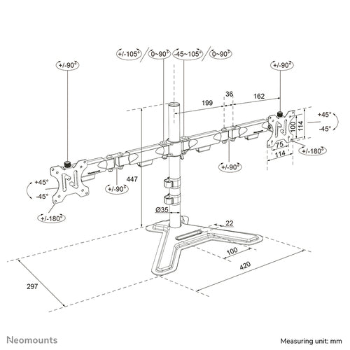 Neomounts DS45-600BL2 monitor mount / stand