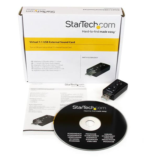 USB Audio Adapter StarTech.com ICUSBAUDIO7 7.1 Channel Plug-and-Play Compact Sound Card