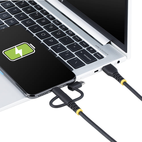 USB Cable StarTech.com RLTCUB1MBK 3ft 3-in-1 Lightning Micro-USB Type-C - RLTCUB1MBK