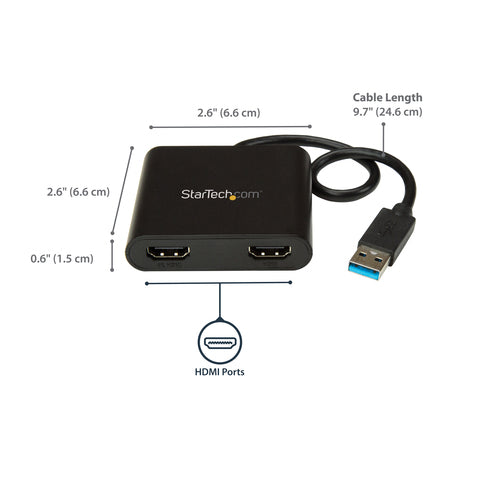 USB Graphics Adapter StarTech.com USB32HD2 Dual HDMI 3840x2160