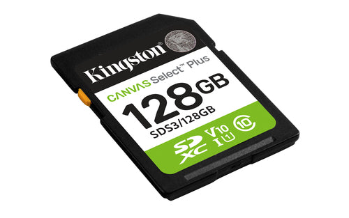 128GB Kingston Technology Canvas Select Plus Gen3 SDXC Card 150MB/s UHS-I C10