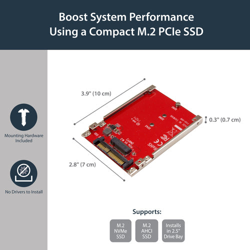 M.2 to U.2 Adapter StarTech U2M2E125 SFF-8639 PCIe NVMe