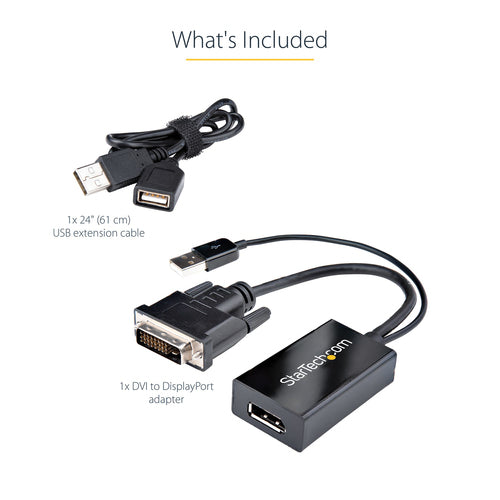 DVI to DisplayPort Adapter StarTech.com DVI2DP2 USB Power 1920x1200 - DVI2DP2