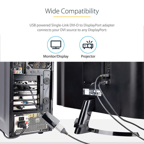 DVI to DisplayPort Adapter StarTech.com DVI2DP2 USB Power 1920x1200 - DVI2DP2