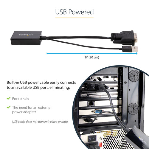 DVI to DisplayPort Adapter StarTech.com DVI2DP2 USB Power 1920x1200 - DVI2DP2