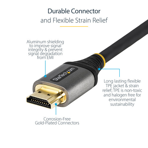 HDMI Cable StarTech.com 12ft HDMI 2.1 48Gbps 8K 4K HDR10+
