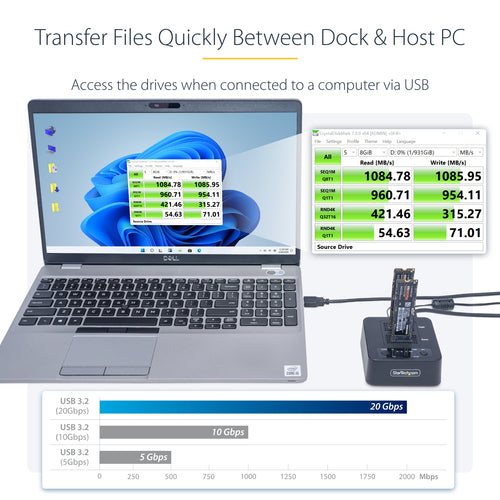 M.2 Drive Duplicator StarTech.com M2-HDD-DUPLICATOR-N1 1:1 Cloner 90GBpm USB 3.2 - M2-HDD-DUPLICATOR-N1