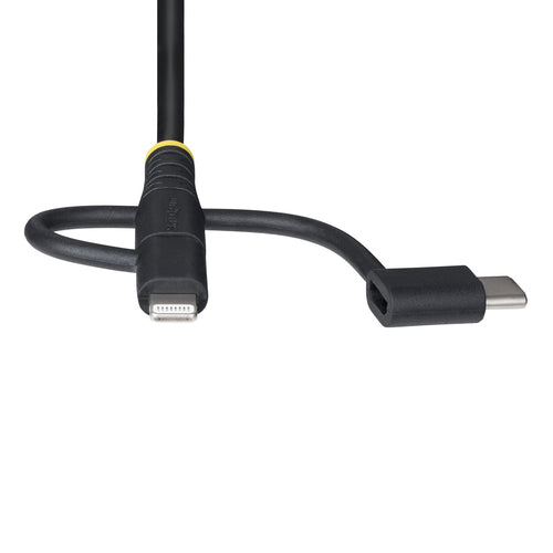 USB Cable StarTech.com RLTCUB1MBK 3ft 3-in-1 Lightning Micro-USB Type-C - RLTCUB1MBK