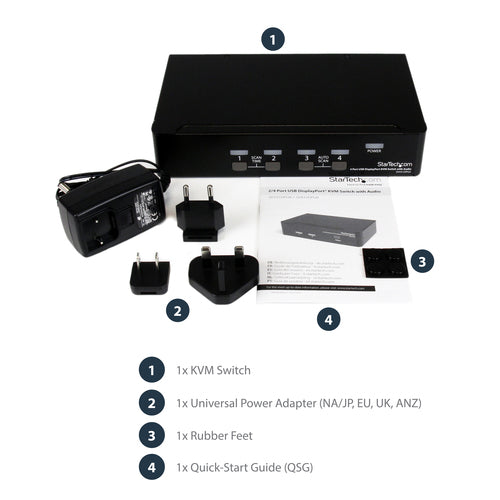 KVM Switch StarTech.com SV431DPUA 4-Port USB DisplayPort 3840x2400 - SV431DPUA