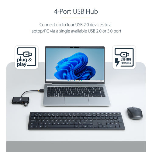 USB Hub StarTech.com ST4200MINI2-USB-HUB USB 2.0 480 Mbit/s Type-A - ST4200MINI2-USB-HUB