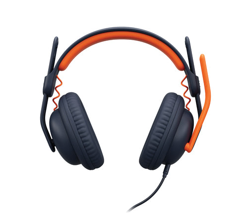 Wired Headset Logitech Zone Learn Lightweight Comfortable Blue Orange
