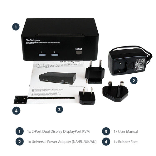 KVM Switch StarTech.com SV231DPDDUA 2 Port Dual DisplayPort 4K USB Hub - SV231DPDDUA