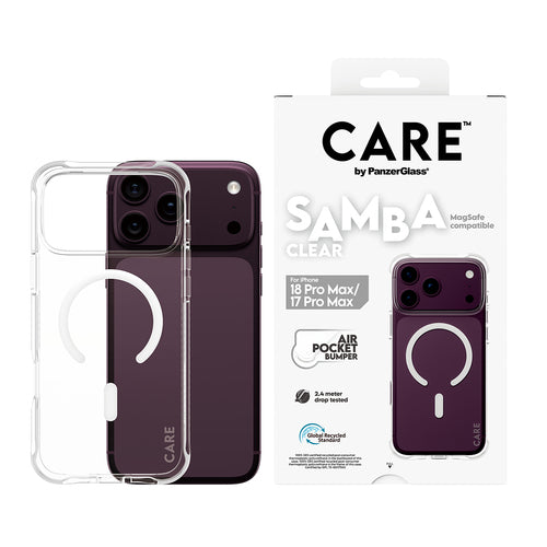 PanzerGlass CARE™ by ® Samba Case Transparent w. White MagSafe iPhone 18 Pro Max | 17 Pro Max mobile phone case