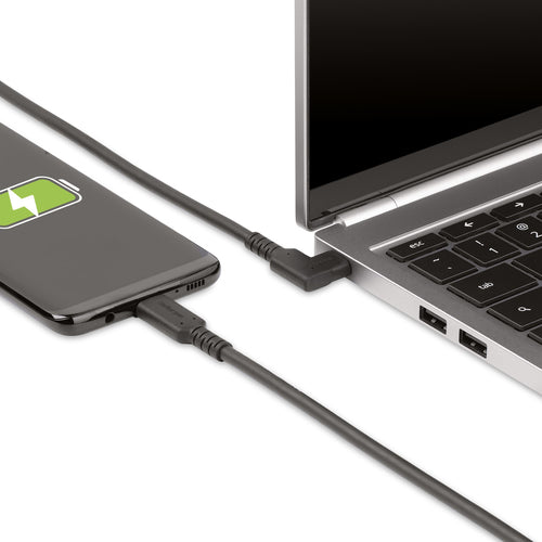 USB-C Right-Angled Cable 6.6ft 100W Power Delivery 4K 60Hz