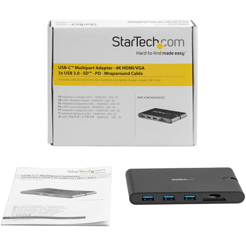 USB-C Multiport Adapter StarTech DKT30CHVSC 4K HDMI 100W Power Delivery