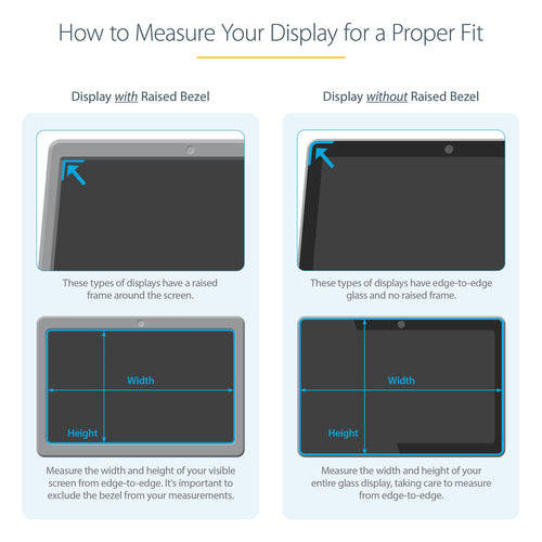 Privacy Filter StarTech 15.6-Inch Anti-Glare 51% Blue Light Reduction Frameless - 156L-PRIVACY-SCREEN