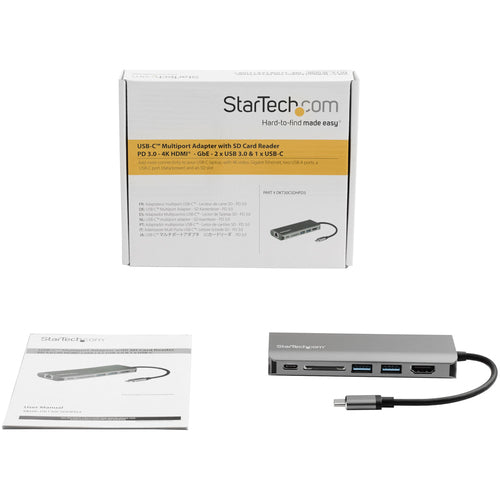 USB-C Multiport Adapter StarTech DKT30CSDHPD3 4K HDMI 60W Power Delivery