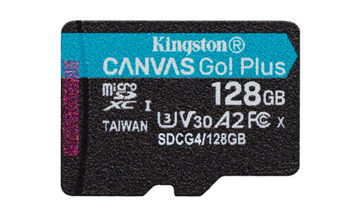 128GB MicroSDXC Kingston Canvas Go Plus 200MB/s A2 U3 V30 Card