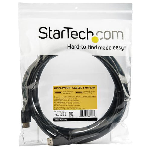 DisplayPort Cable StarTech 16ft 1.4 8K 60Hz Male to Male