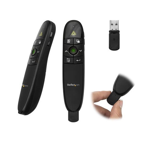 Wireless Presenter StarTech.com PRESREMOTEG 90ft USB Plug-and-Play Green Laser Pointer