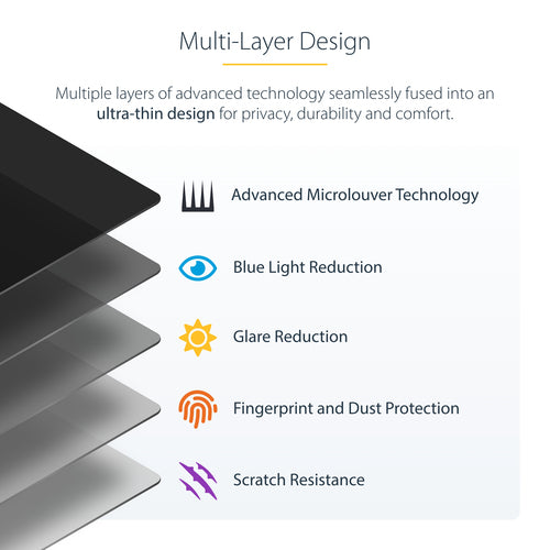 Privacy Filter StarTech.com 14 Inch 16:10 Anti-Glare 51% Blue Light Reduction - 14LT6-PRIVACY-SCREEN