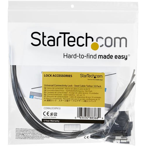 Cable Organizer StarTech.com CONNLOCKPK10 10-Pack Adjustable Steel Anti-Theft