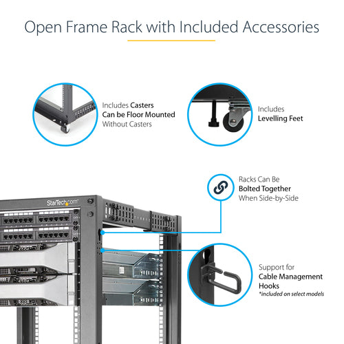Server Rack StarTech.com 4POSTRACK12U 12U Capacity 544kg Mobile Design