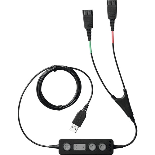 Jabra LINK 265 USB Audio Cable Male 2x QD Black