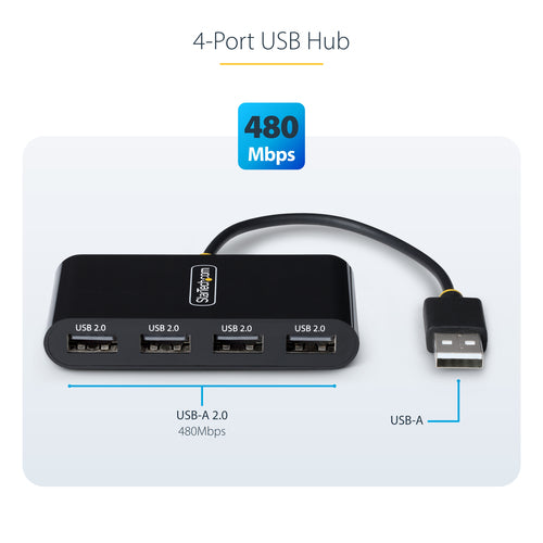 USB Hub StarTech.com ST4200MINI2-USB-HUB USB 2.0 480 Mbit/s Type-A - ST4200MINI2-USB-HUB